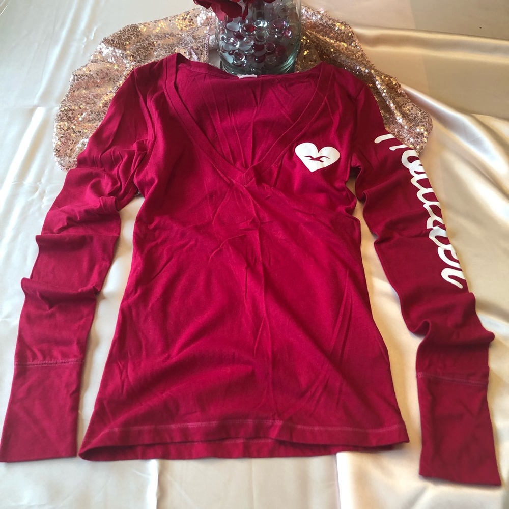 Pink Long Sleeve Hollister T-shirt